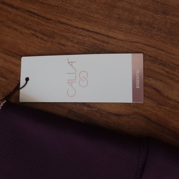 Calia Women's Essential Seamed Rib High Rise 7/8 Leggings XS Velvet Plum - Picture 5 of 6